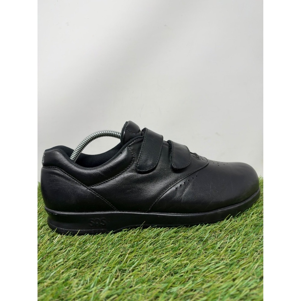 SAS Me Too Shoes Women 9.5 Black Sneakers Walking Leather Comfort Straps Casual